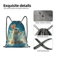thumbnail image 5 of Bingfone Cute Angel Winged Rabbit Drawstrings Backpacks Bags for Men Women Gym Drawstrings Bag-Small, 5 of 8