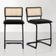 Zesthouse 23.2" Rattan Counter Height Bar Stools Set of 2, Boucle ...