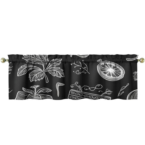 Kitchen Food Colorful Cooking Chef Kitchen Curtains 54x18 Inch Window Curtain over Sink Kitchen Curtains Set Small Short Tier for Bathroom Cafe Rod Pocket