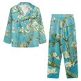 thumbnail image 2 of Renewold Women Button Down Pajama Sets Van Gogh-Almond Blossoms Long Sleeve Clothing Top & Pants 2PCS Softness Personalized Wear Pjs Loungewear Size XS, 2 of 5