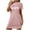 Pink, variant on Fancifize Women's Nightgown Cute Printed Sleepwear Crewneck Comfy Night Shirts Short Sleeve Casual Sleepshirt S-2XL
