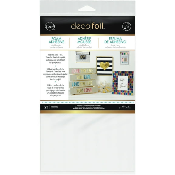 Deco Foil Foam Adhesive 6"X12" Sheet 2/Pkg-White