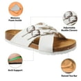 thumbnail image 4 of AEROTHOTIC Womens Slides - Soft Cork Footbed Sandals Women - Comfortable Walking Slip-on Flat Sandals - Arch Support Recovery Adjustable Buckle Leather Braided Straps Slipper, 4 of 6