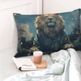 thumbnail image 4 of Fotbe Starry Sky Meditating Lion Funda de Almohada Decorativa Estilo Occidental, Lujo en Algodón, Fundas para Almohadas King, Cojín Estampado para Decoración del Hogar-16"x24", 4 of 6