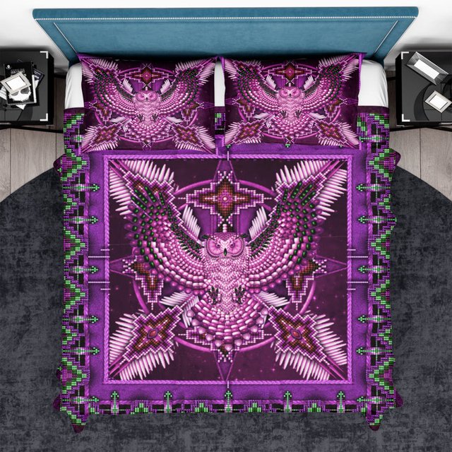 Native American Purple Mandala Thunderbird Juego de cama Lt10