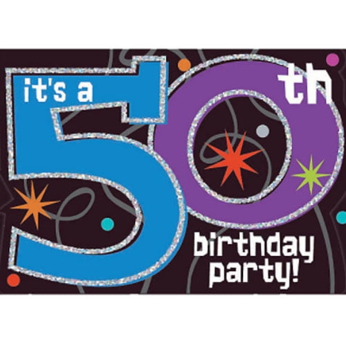 Over the Hill 'The Party Continues' 50th Birthday Invitations w/ Envelopes (8ct)