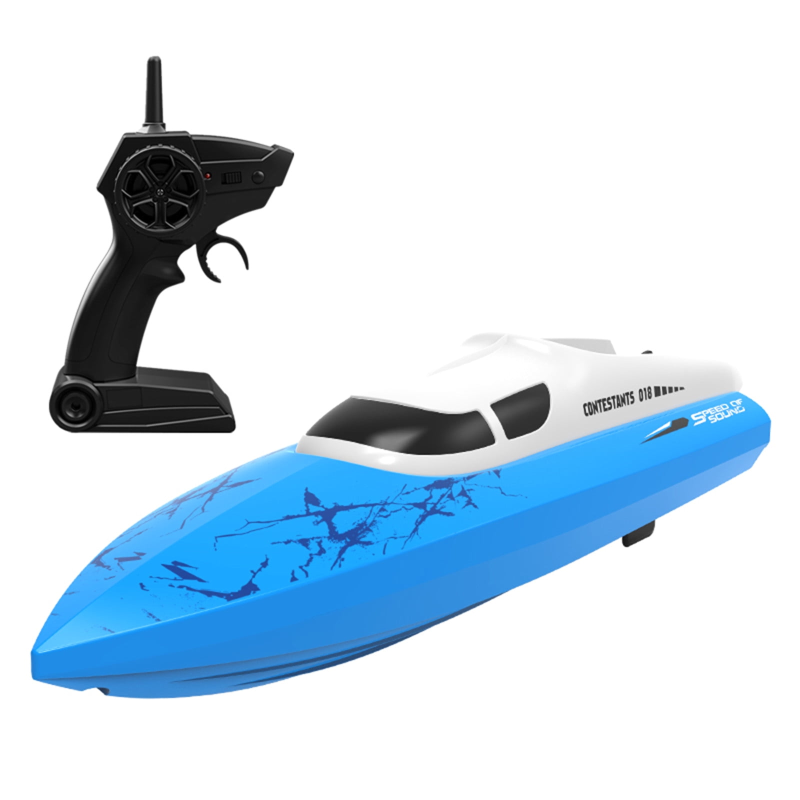 4Blue Fast Remote Control Boat For Lakes 2.4Ghz Racing Speedboat With Led Lights For Adults
