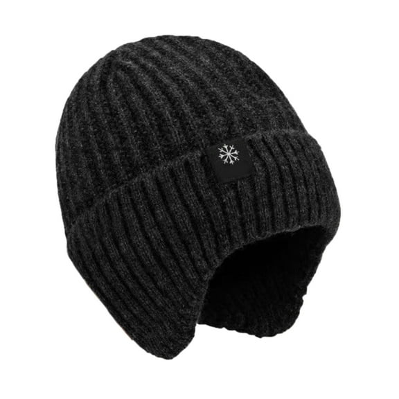 RUISINERY Wool Knitted Hat for Men, Winter Warm Hat for Men Thick Plush Earmuff Hat Ear Protections Hat Cold Weather Skull Caps