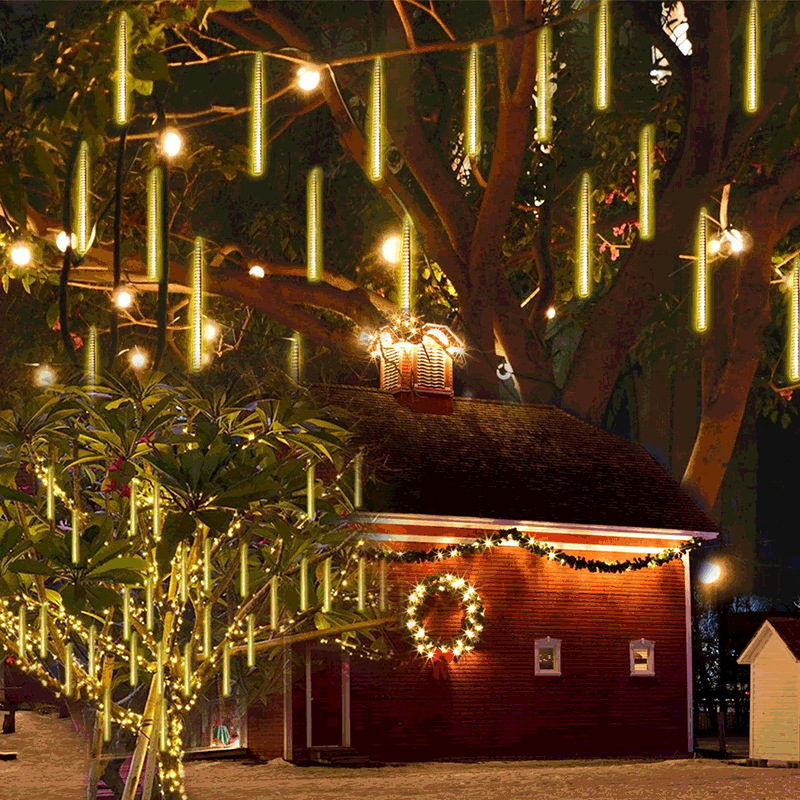 Shower Rain Lights, 50cm 10 Tubes Falling Rain Drop Christmas Lights