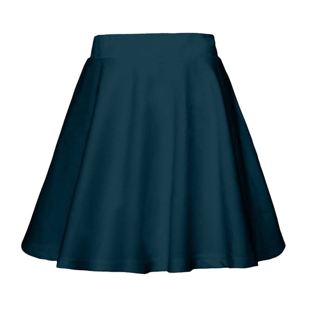 Faldas de Verano Cortas de la Mujer A-Línea Color Sólido Medio Mini Falda Casual Cintura Elástica, Faldas de Línea a para las Mujeres