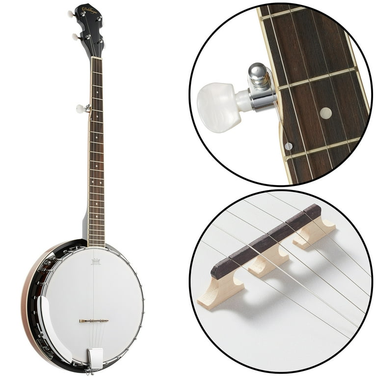 Ashthorpe 5-String Banjo for Beginners, Full Size with 24 Ashthorpe 5-String Banjo for Beginners, Full Size with 24