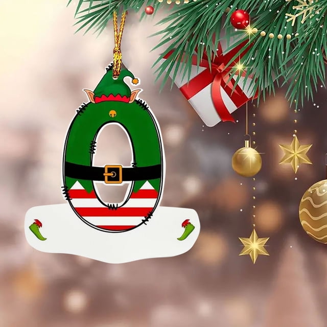 Wmhnj Juego de 26 adornos navideños con letras del alfabeto, colgantes acrlicos para decorar el rbol de Navidad y el hogar durante las fiestas.