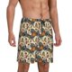 thumbnail image 2 of Balery Multi-Colored Roosters Pantalones cortos de pijama de punto de algodón para hombre con cinturilla y bolsillos-3X-Large, 2 of 6