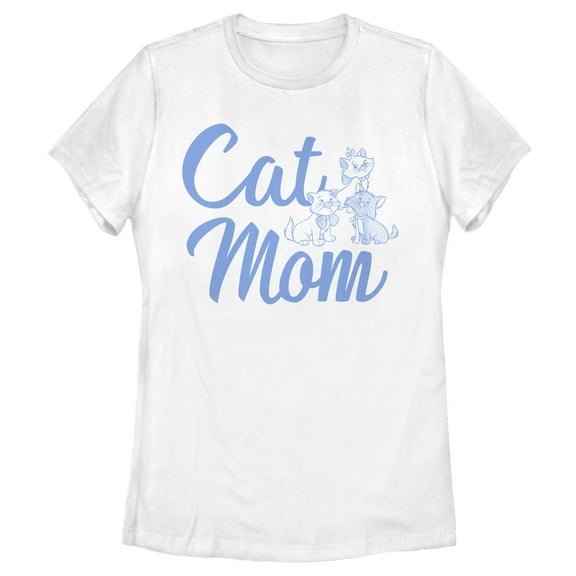 Women's Aristocats Mother's Day Cat Mom Kittens Graphic Tee White 2X Large