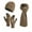Khaki, variant on Womens Winter Beanie Hat Scarf Gloves Set Women Cute Thick Hat Protectors Warm Ear Protection Windproof Cap Scarf Gloves Set Gray