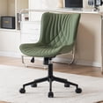 thumbnail image 5 of Home Office Desk Chair with Comfy Back Ergonomic Modern Faux Leather Swivel Rolling Task Computer Chair with Wheels Armless Adjustable Vanity Chair for Study Sewing Drafting, 5 of 5