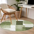 thumbnail image 5 of Round Area Rug 4ft,Abstract Sage Green Geometric Washable Carpet Non-Slip Runner Accent Rugs Indoor Floor Mat for Bedroom Living Room Decor,Gradient Color Block Watercolor, 5 of 9