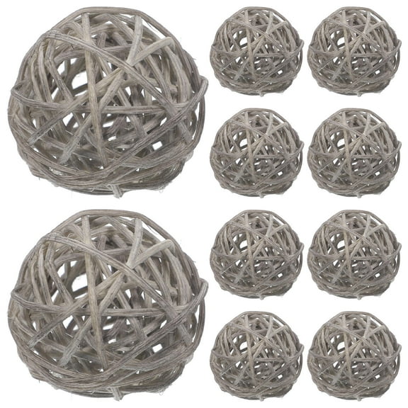 Supvox Wicker Rattan Spheres Ball Rattan Wall Decor Family Office Decoration 15pcs