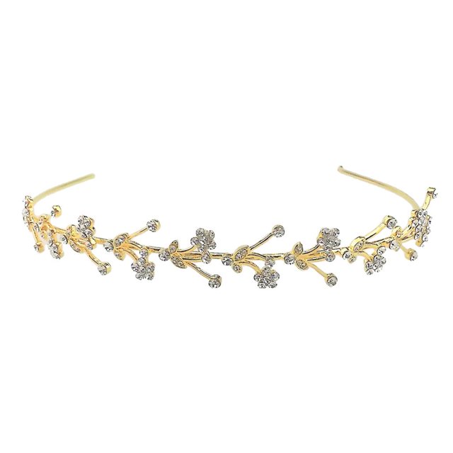 Tiara Novia Cadena para la cabeza Diademas nupciales Adornos para el cabello Accesorios para el cabello Oro Gloria Tiaras de novia