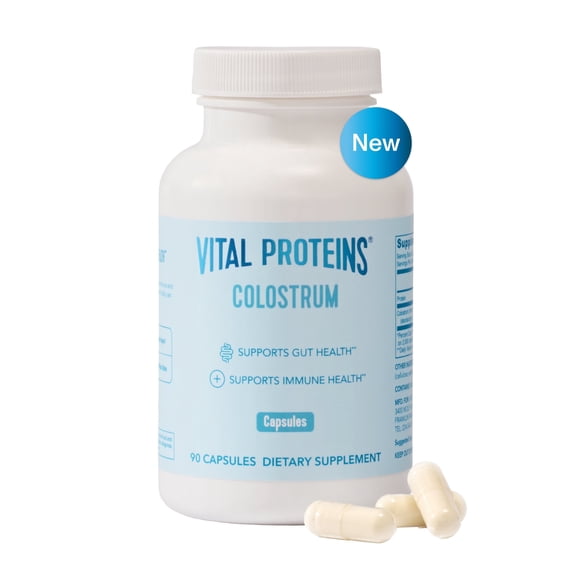 Vital Proteins Bovine Colostrum Supplement for Gut Health, Immune Support, 40% IgG, 90 Capsules