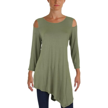 Boatneck Jersey Tunic - Alison Andrews Womens Jersey Asymmetrical Tunic Top