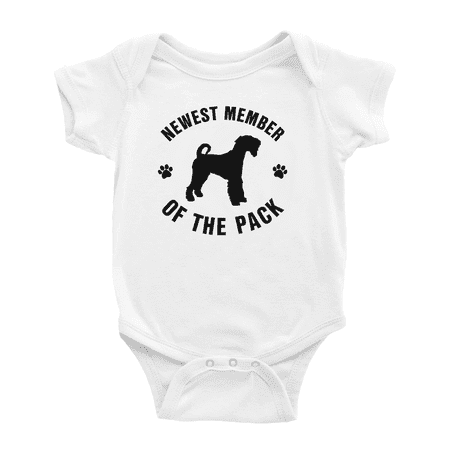 

Newest Member of The Pack Airedale Terrier Dog Cute Baby Bodysuit Boy Girl