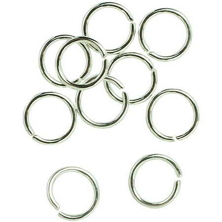 Plated Silver Metal Findings Open Jump Ring, 6mm, 28-Pack