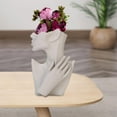 thumbnail image 3 of Estatua de cerámica creativa, florero, busto, maceta, plantas, estilo bohemio moderno, minimalista, decoración, arreglo floral. El 12.5x17.5x7.5cm, 3 of 9