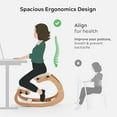 thumbnail image 5 of EYYTHUNG Ergonomic Kneeling Chair, Adjustable Wooden Kneeling Seat Rocker Stool, Beige, 5 of 6