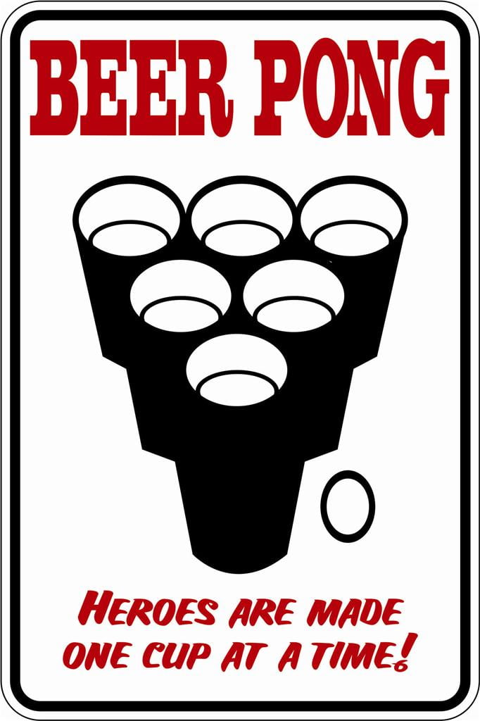 Custom Wall Decal Beer Pong Warning Signs - Sticker ...