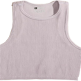 thumbnail image 2 of LYMAYTER S-L Women Fashion Tank Casual Crew Neck Crop Tops Summer Rib Knit Sleeveless Basic Shirts, 2 of 9