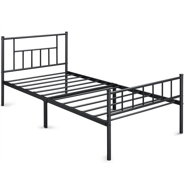 Yaheetech Twin Size Platform Metal Bed Frame with Headboard and Footboard/Mattress Foundation