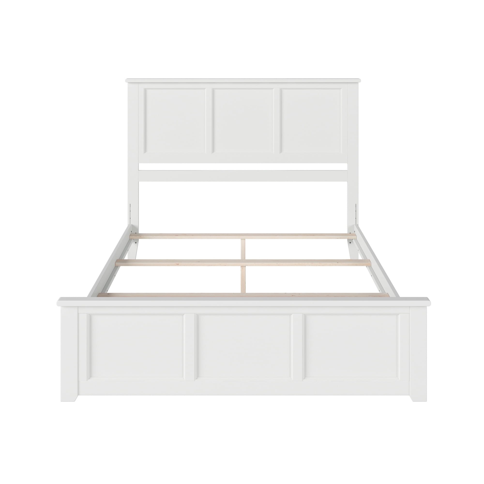 AFI Madison Queen Wood Foundation Bed with Matching Headboard Footboard, White
