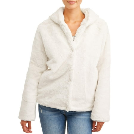 Pink Platinum Juniors' Faux Rabbit Fur Jacket