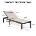 thumbnail image 4 of Pellebant Beige Aluminum Outdoor Adjustable Quilted Chaise Lounge Chair(Set of 2), 4 of 7