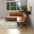 thumbnail image 6 of Harmon Pillow Back Genuine Leather Upholstered Left-Facing Sectional in Tan, 6 of 7