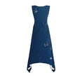 thumbnail image 7 of JTZGDY Women's Casual Summer Dress Retro Floral Printed Sleeveless Sundress Hankerchief Hem Midi Tank Dresses Loose Flowy Crewneck Beach Dress with Pockets Navy#02 XXL, 7 of 7