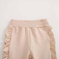 thumbnail image 4 of HCNTES Baby Girl Clothes Winter Girls Clothes Girl Winter Clothes Toddler Solid Color Ruffle Sleeved Crewneck Sweatshirts + Joggers Pants Set, 4 of 9