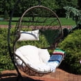thumbnail image 4 of Sunnydaze Chaise Balançoire Oeuf Suspendue en Osier de Résine pour Patio Danielle avec Coussin et Appuie-Tête - Beige - 2 Pcs, 4 of 7