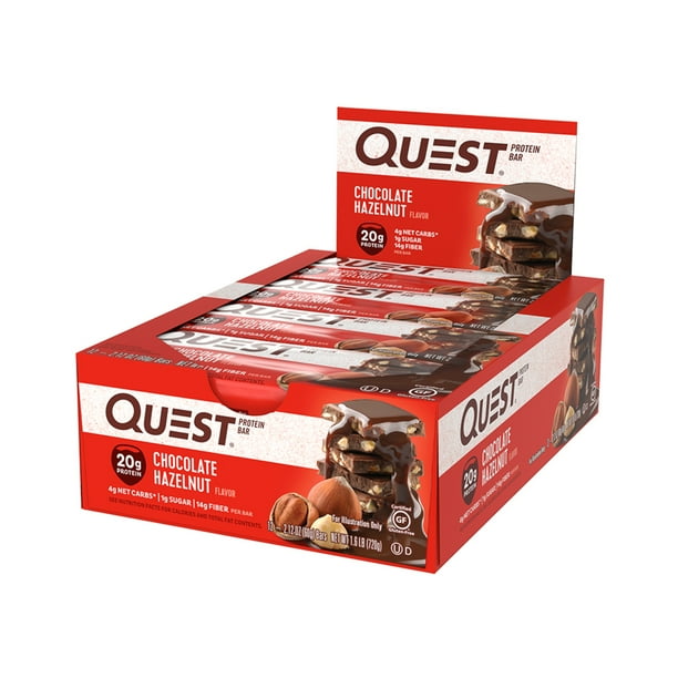 Quest Nutrition Chocolate Hazelnut Protein Bar, High Protein, Low Carb