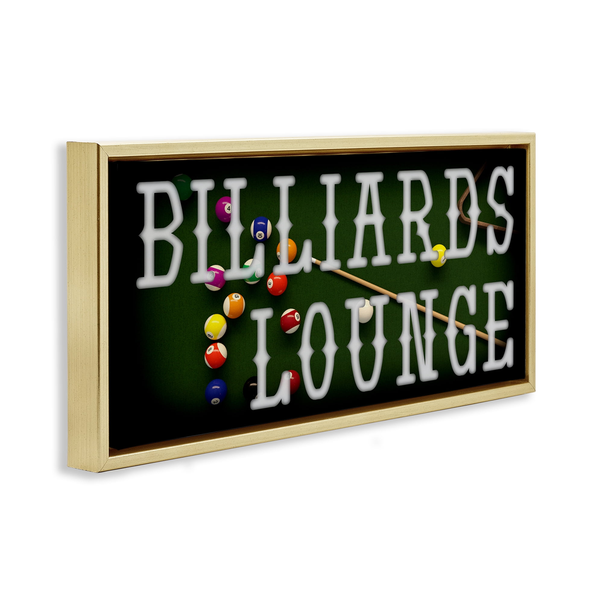 Stupell Industries Billiards Lounge Recreation Gold Framed Floater Canvas Wall Art, design by Marcus Prime