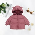 thumbnail image 3 of GYRATEDREAM Todddler Boys Girls Winter Thickened Hooded Coats Kids Windproof Warm Zip up Puffer Jacket Children Bear Ears Padded Down Outerwear Packable for 2-9 Years, 3 of 8