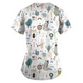 thumbnail image 3 of LSLJS Blouse de Mode pour Femmes à Manches Courtes Col en V Uniforme de Travail Imprimé avec Poche, Blouses Médicales pour Femmes, 3 of 4