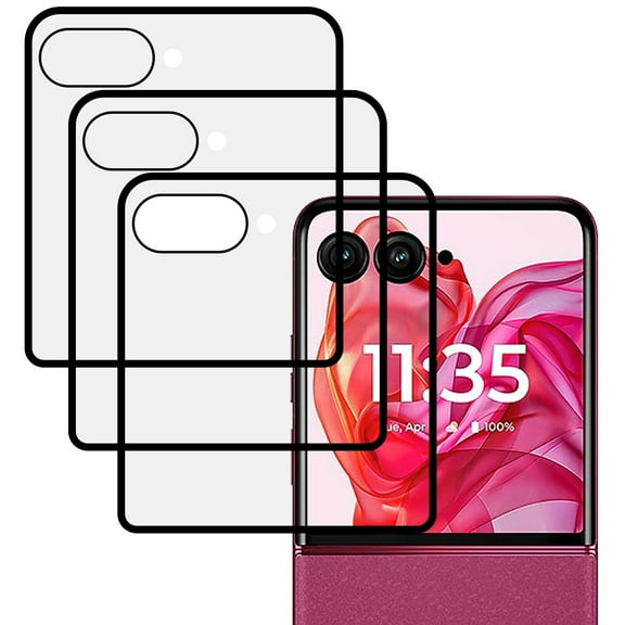 KIQ 3 Pack CLEAR Tempered Glass Screen Protector Compatible with Motorola RAZR 2024