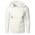 thumbnail image 2 of Hood Crew Men's Casual Fleece Sweater Wool Knitted Hoodies Pullover Sweatshirts Offwhite XXL, 2 of 9