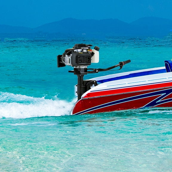 4.0HP 55cc 4-Stroke Outboard Motor Engine - Manual Start, Fuel Efficient, High Power for Small Boats, Fishing, and Water Sports - Durable, Portable, and Easy To Install