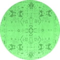 thumbnail image 1 of Ahgly Company Indoor Round Oriental Emerald Green Traditional Area Rugs, 6' Round, 1 of 4