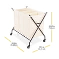 thumbnail image 4 of Whitmor 3-Section Rolling Laundry Sorter - Collapsible - White, 4 of 4