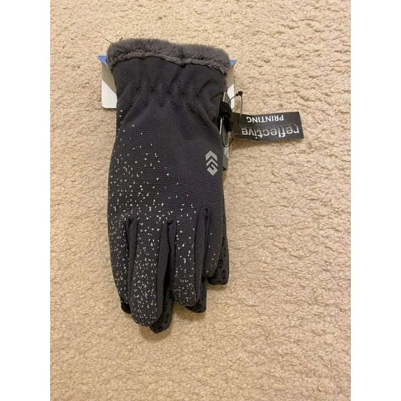 Free Country Girls Softshell Outdoor Gloves with Reflective Printing (Grey, S/M)