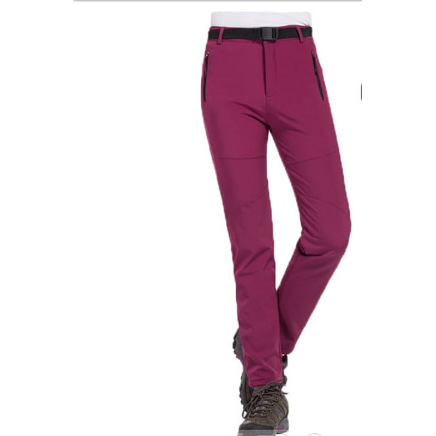 Pantalones de lana para mujer, pantalones de lana de caparazón blando de corte ajustado, pantalones de asalto a prueba de viento e impermeables, pantalones de esquí, pantalones de senderismo al aire